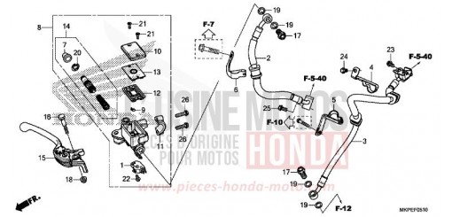 MAITRE-CYLINDRE DE FREIN AVANT CYLINDRE (CB500FAK/L/M) CB500FAK de 2019